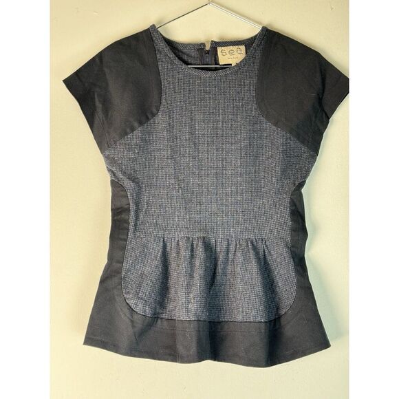 Sea New‎ York Womens Sleeveless Blouse Top Blue Gray Size 2 - Picture 1 of 11